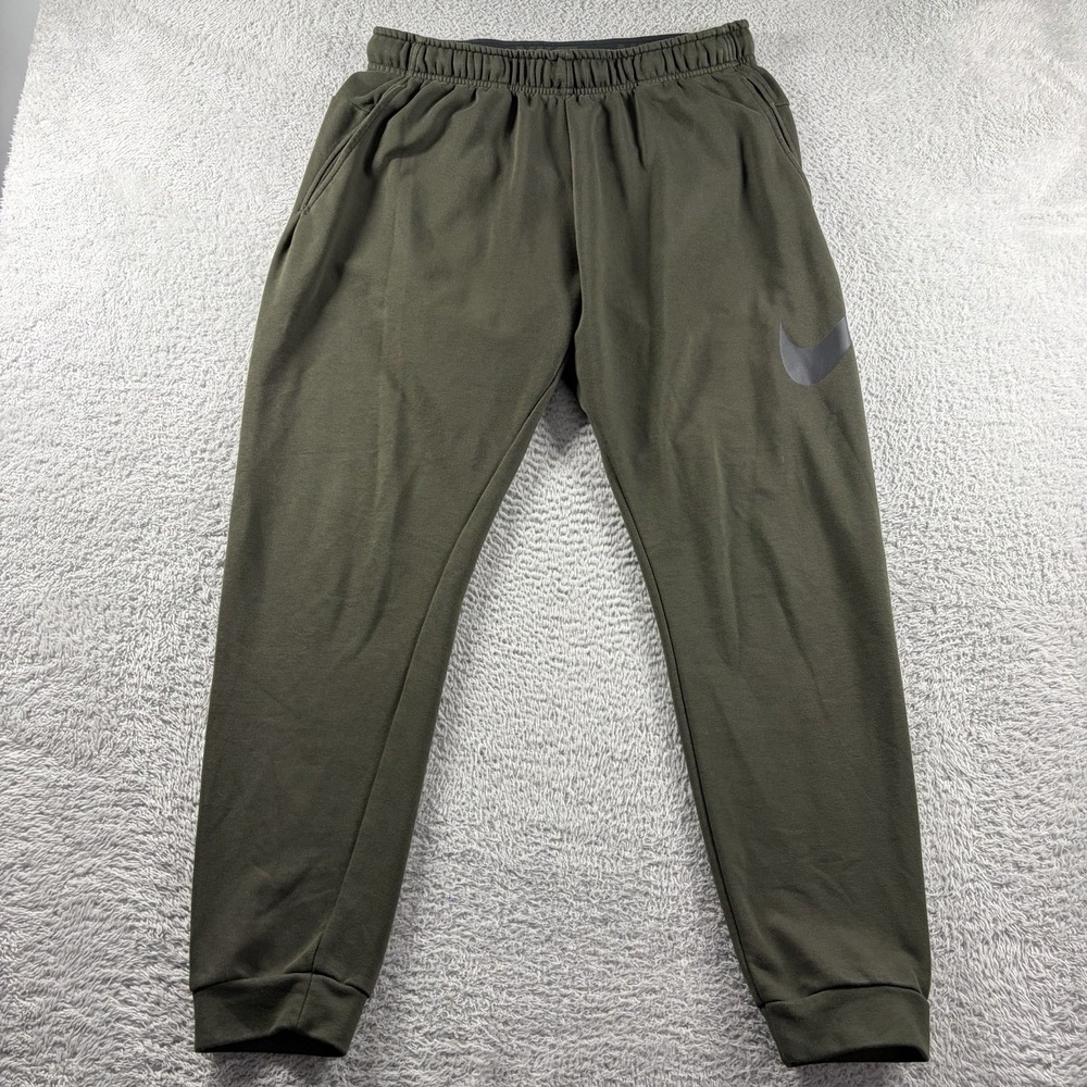 Nike Dri Fit Jogger Sweat Pants Mens Large Military Green Performance Material